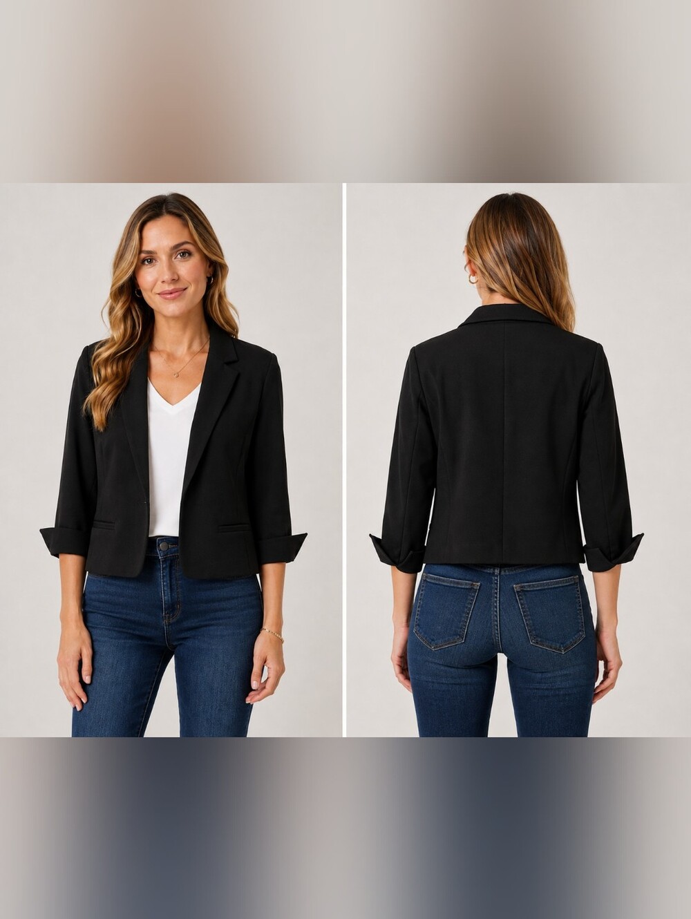 NYCC Classic Black Cropped Blazer - Women Size Small